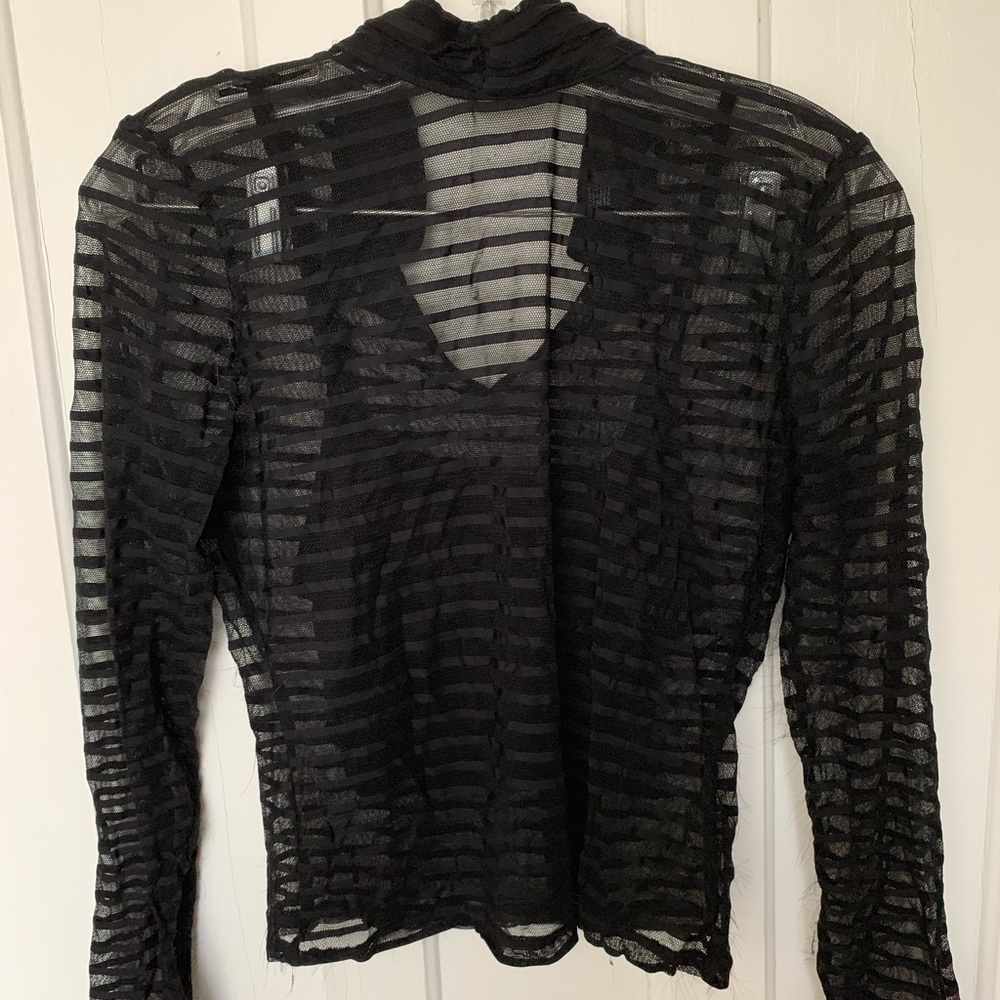 cropped mesh striped top